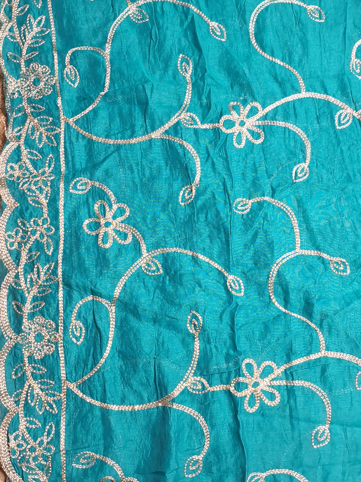 Sea Blue Colour Banarasi Unstitched Suit Fabric with Dupatta