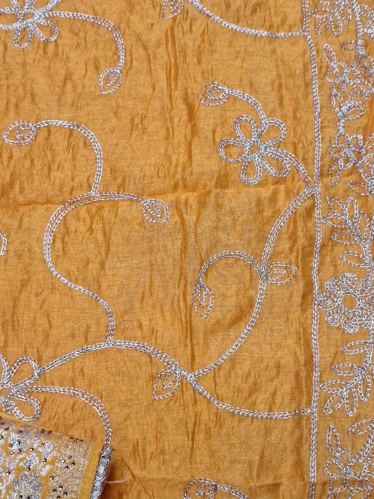 Yellow Colour Banarasi Unstitched Suit Fabric with Dupatta