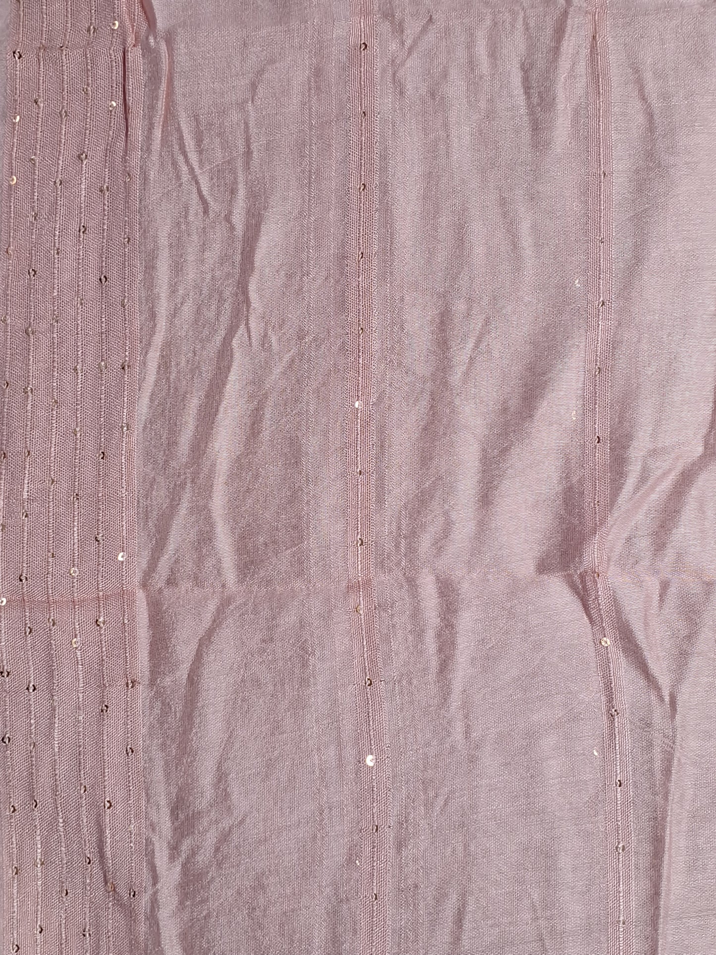 Peach Colour Thread & Lace Work V Neck Unstitched Suit Cotton Fabric with Dupatta