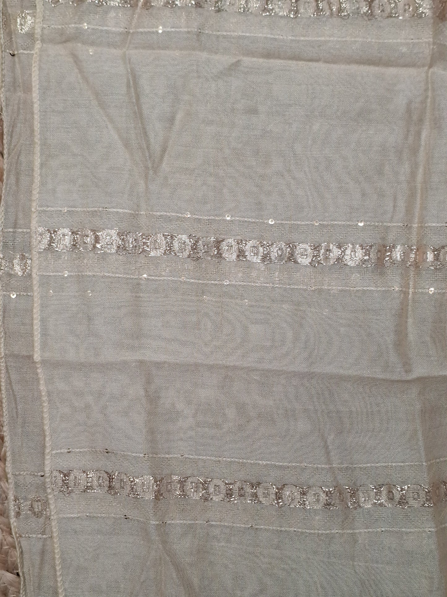 Golden Colour Gota & Thread Work Unstitched Suit Banarasi Fabric with Dupatta