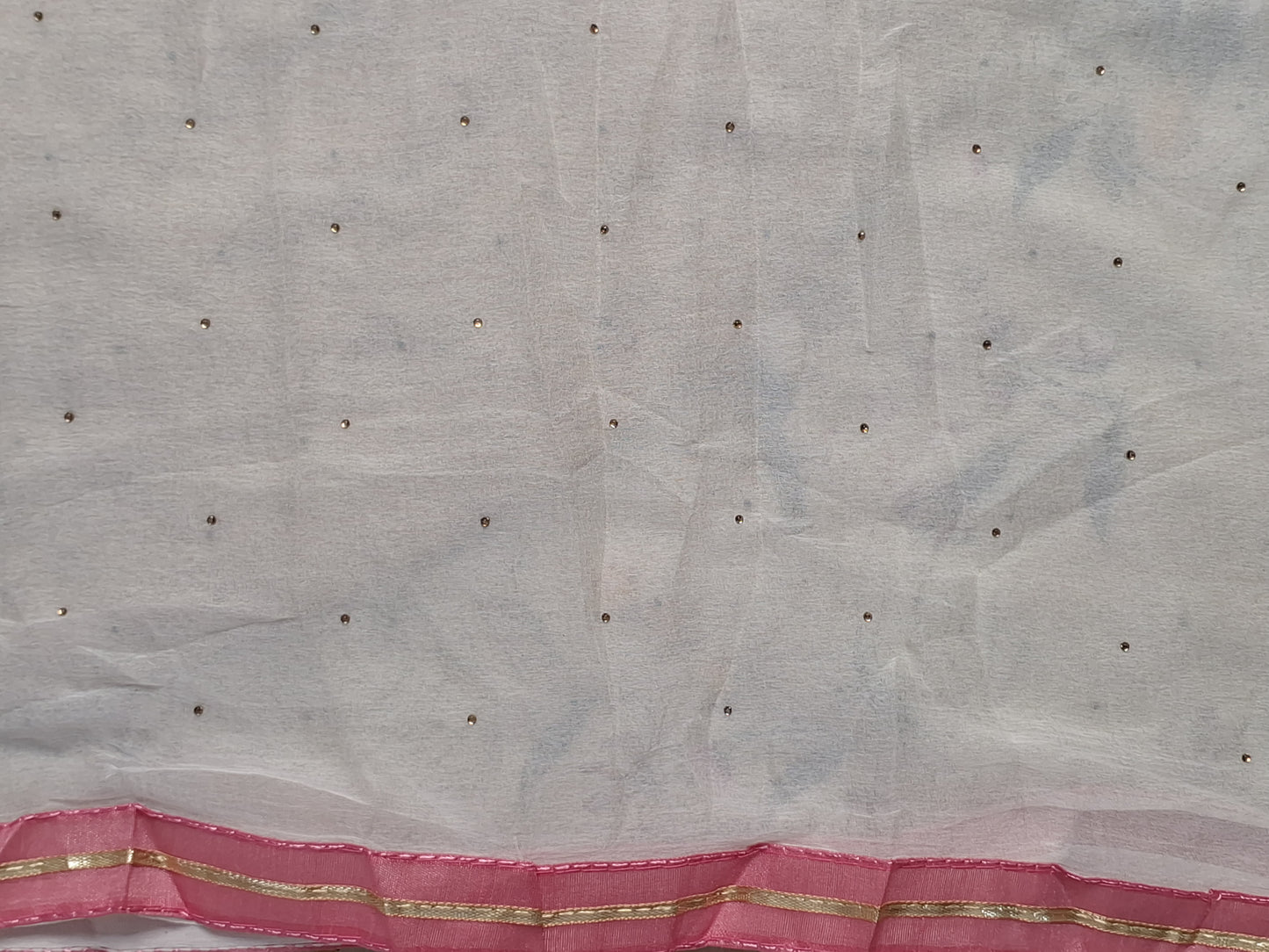 Off White Colour Zari & Thread Work Unstitched Suit Fabric with Dupatta