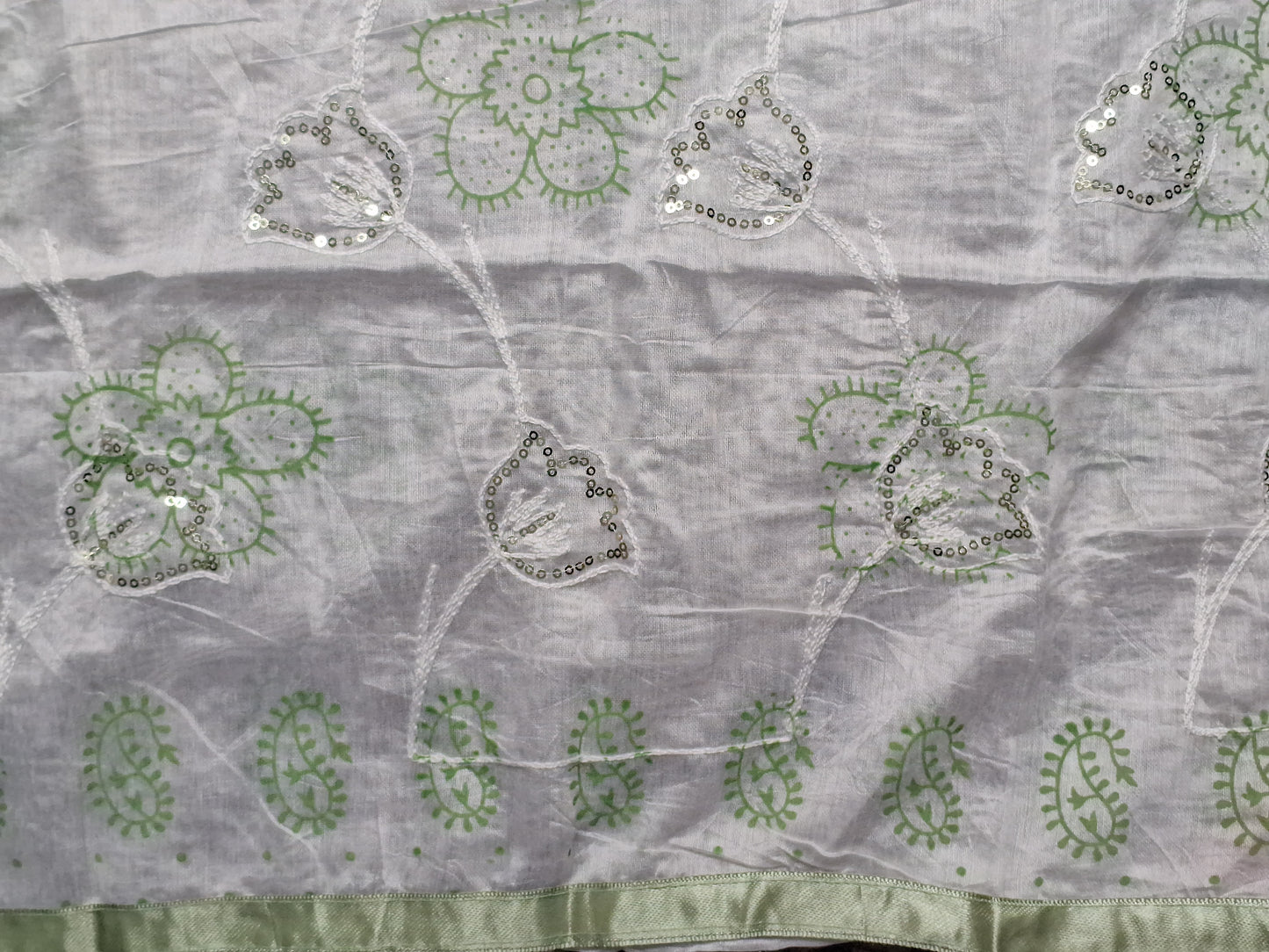 Pista Green Colour Unstitched Suit Fabric with Dupatta
