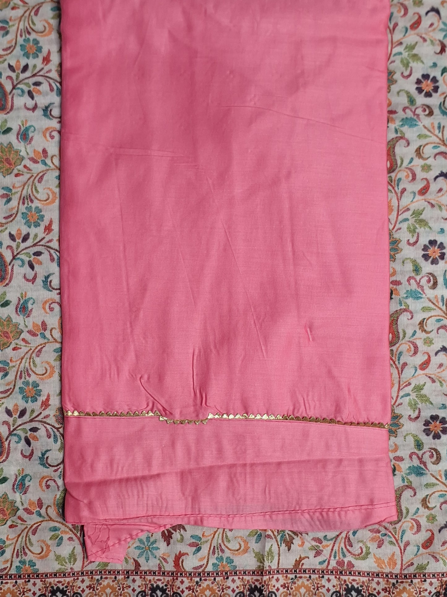 Coral Pink Colour Digital print Unstitched Suit Fabric with Dupatta