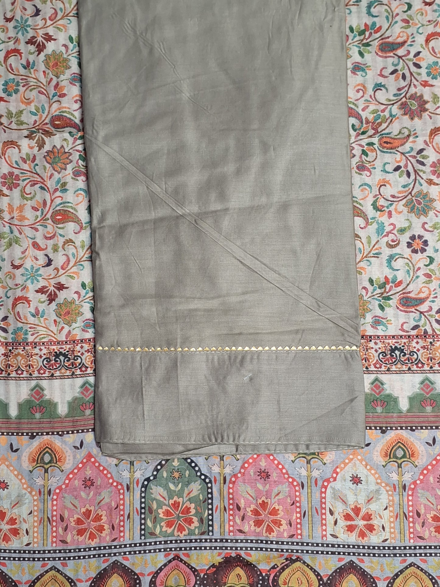 Coffee Brown Colour Digital print Unstitched Suit Fabric with Dupatta