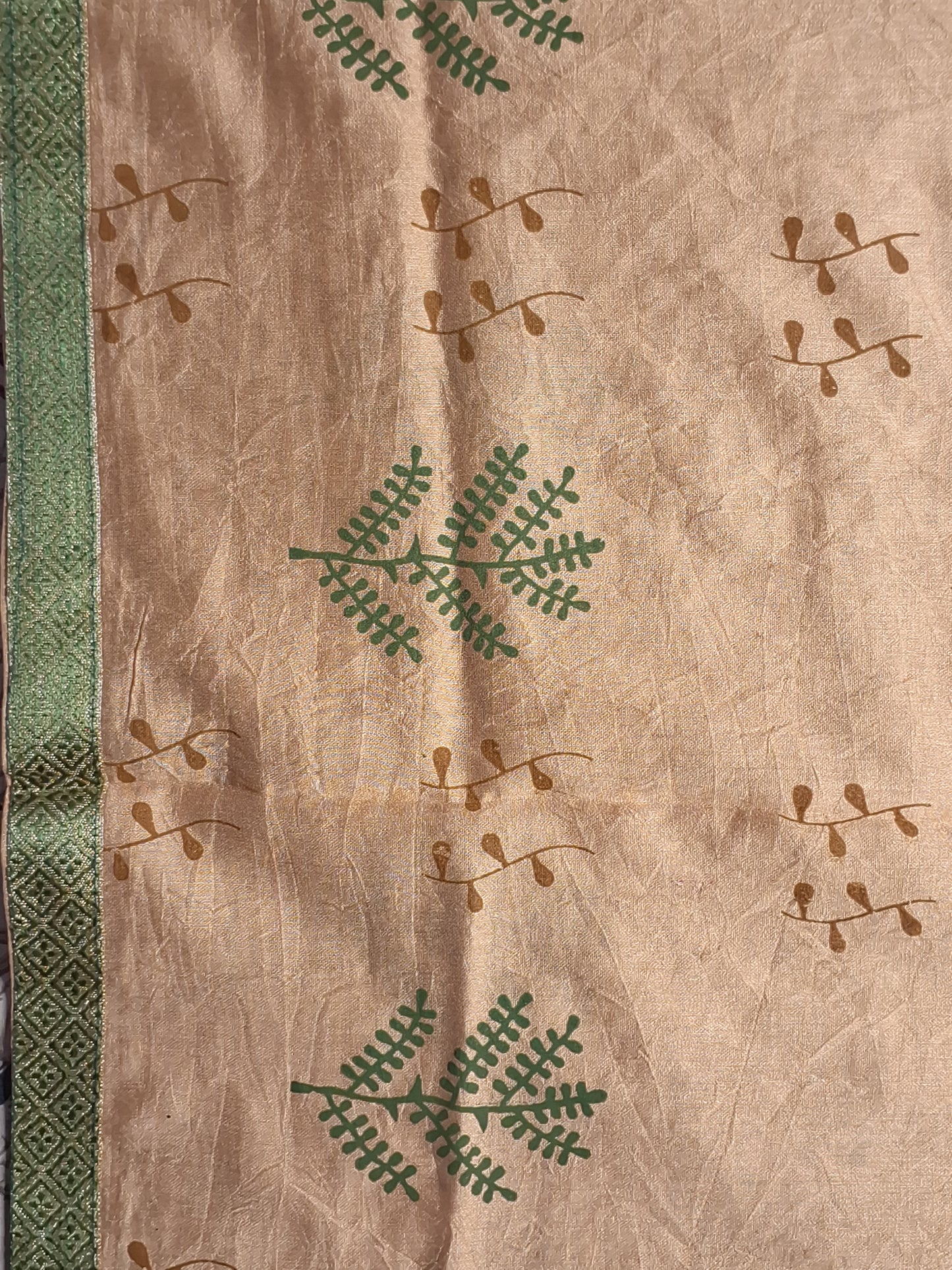 Olive Green Colour Jam cotton Thread and Sequence work Unstitched Suit Fabric with Dupatta