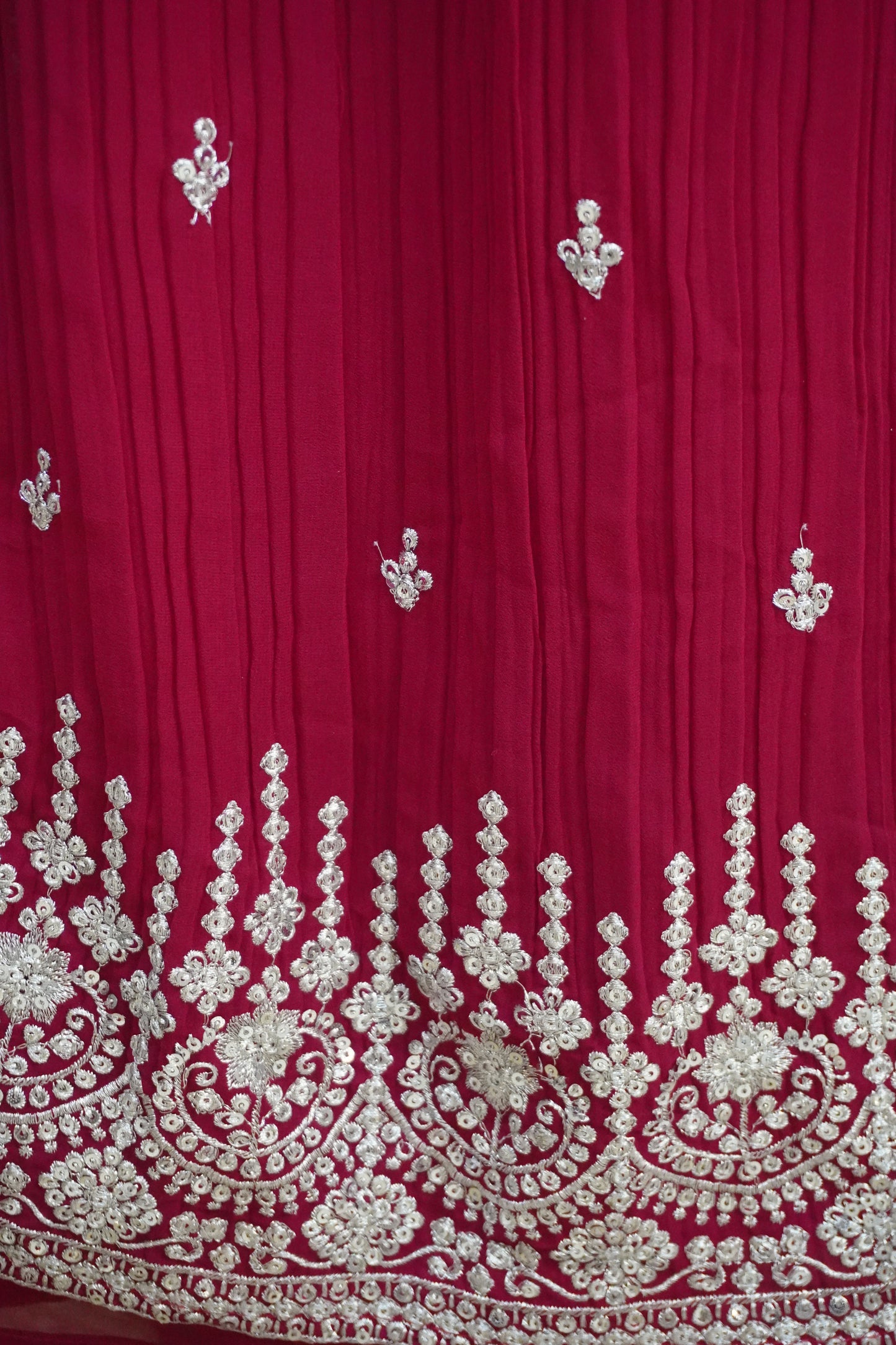 Women Sleeveless Magenta Colour Nyra Cut Kurta With Flare Palazzo & Magenta Colour Sequence Work Dupatta. (4 Inch margin in kurta, customer can alter as per their size)