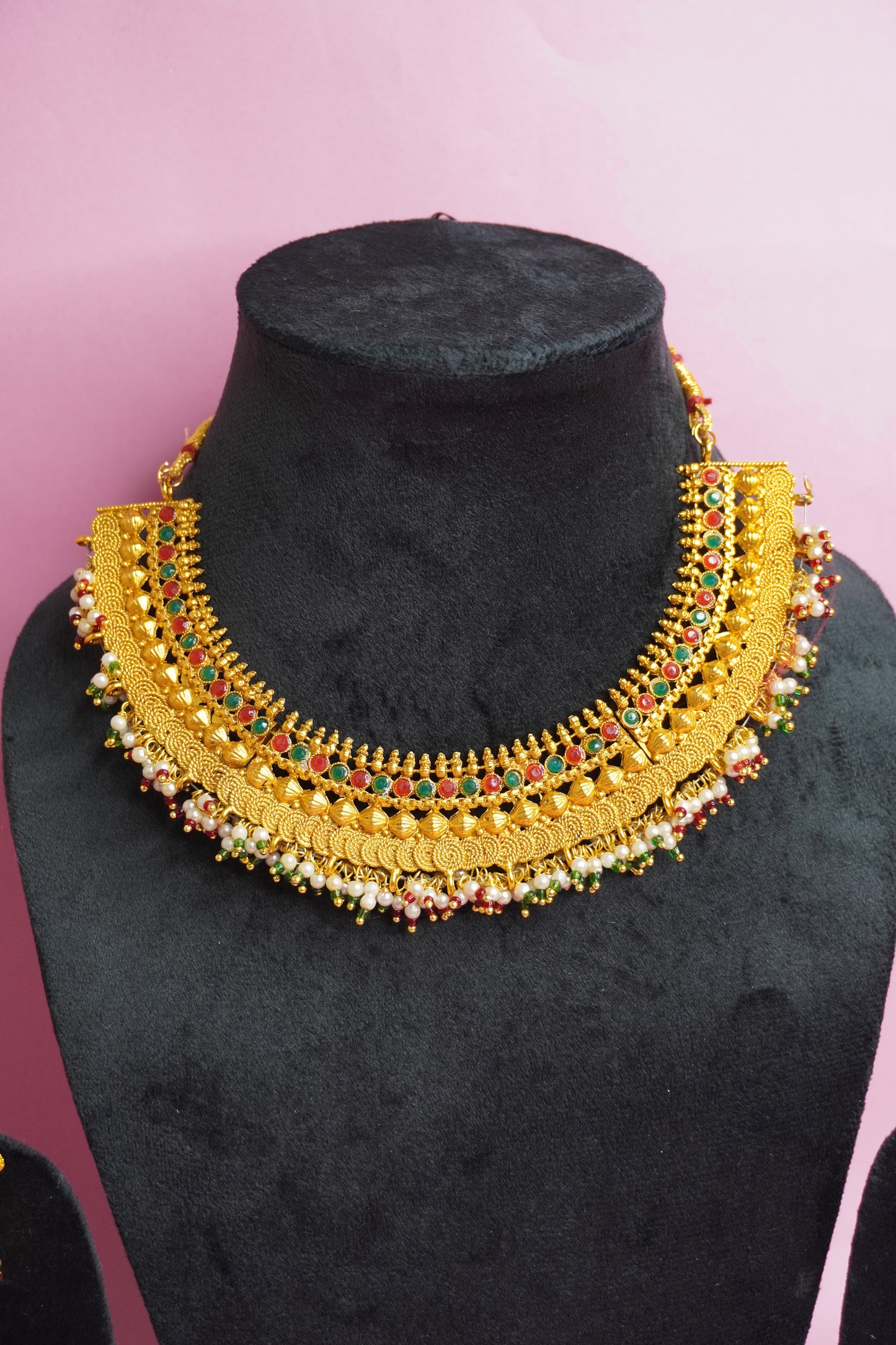 Gold Plated Necklace with Earring