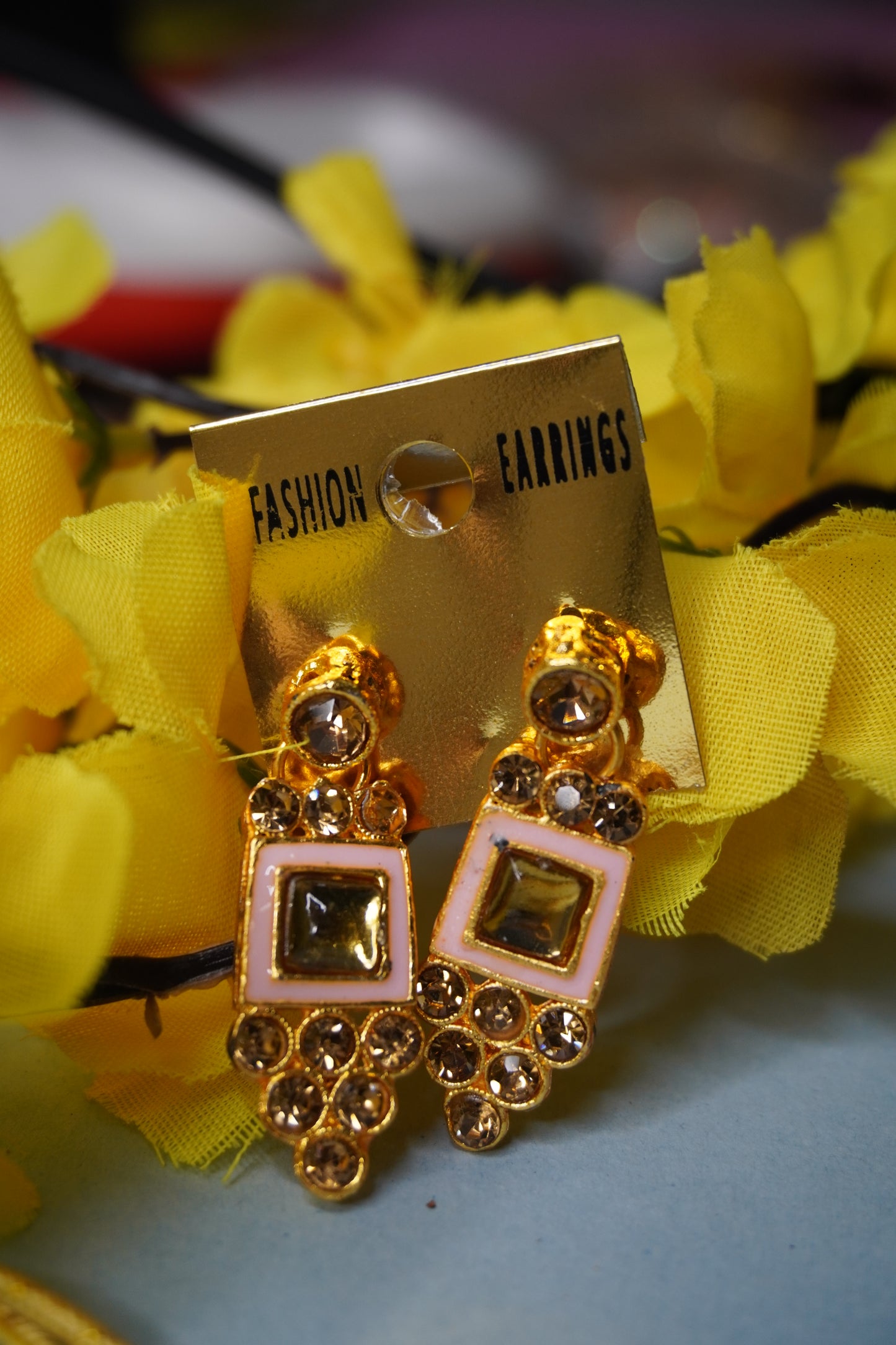 Pink Colour Kundan Necklace with Earring & Maang Tikka
