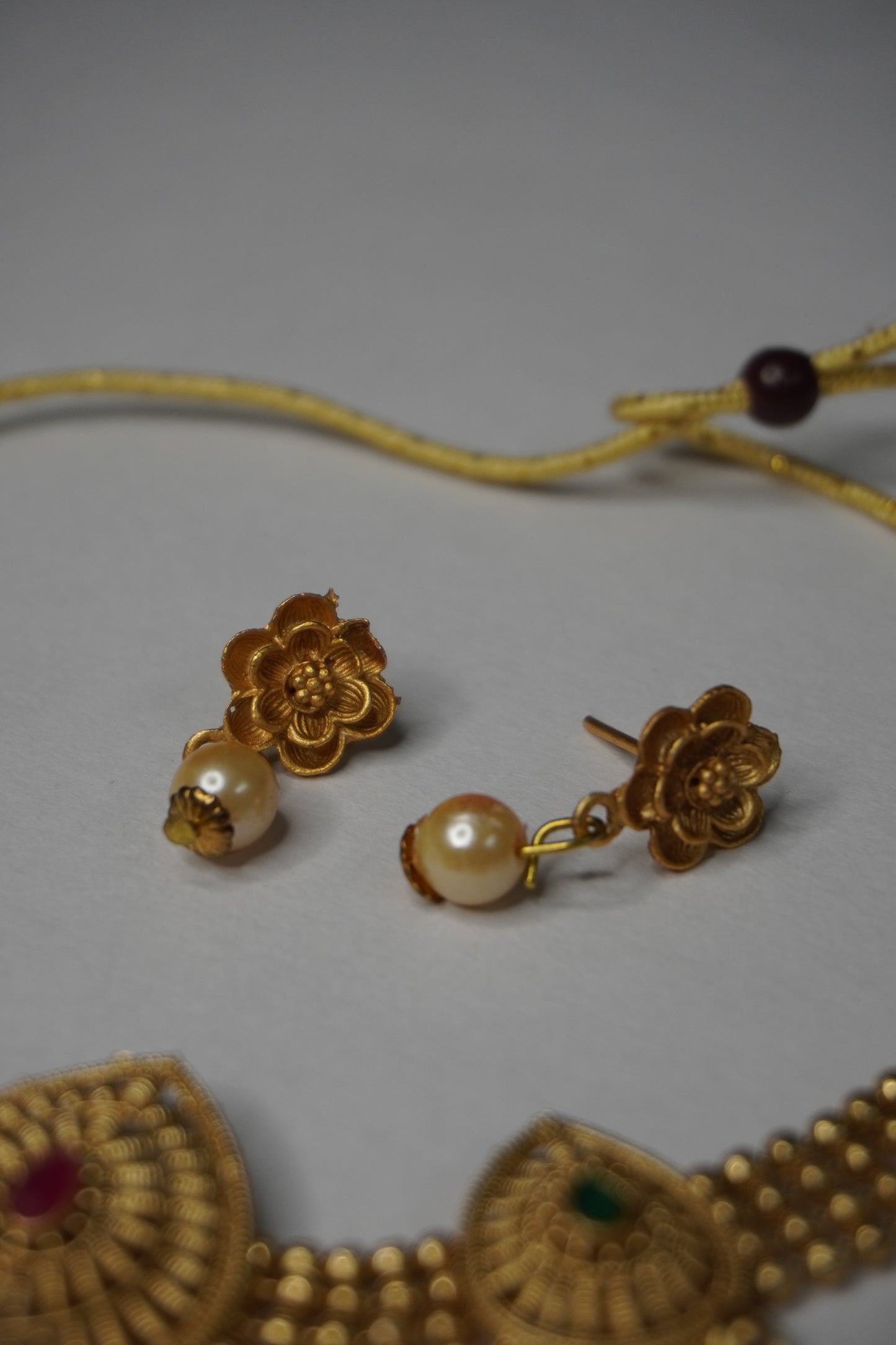 Gold Plated Choker Necklace with Earring