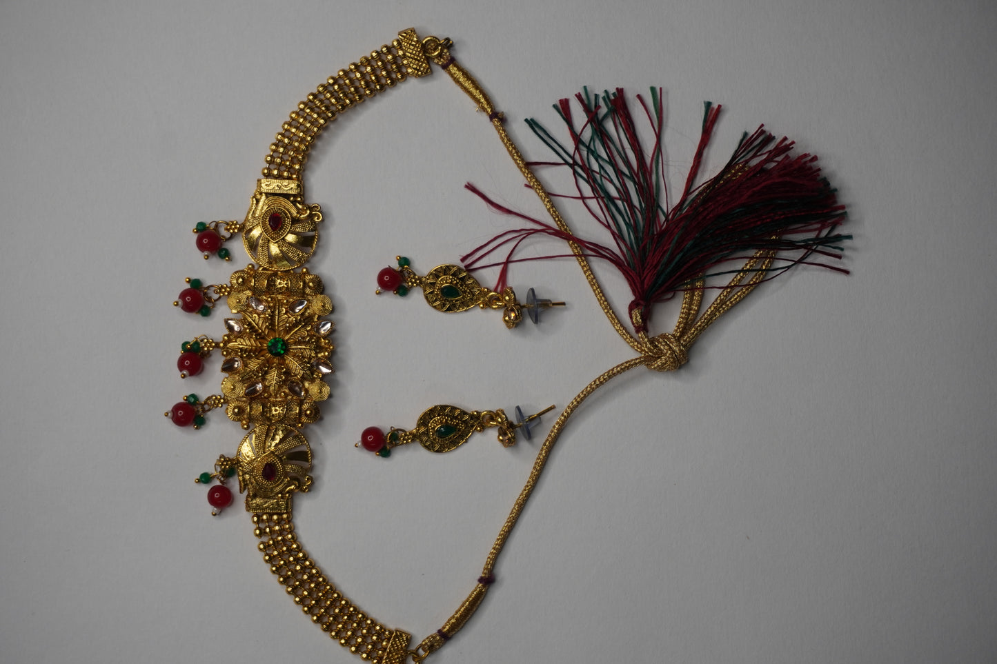 Gold Plated Choker Necklace with Earring