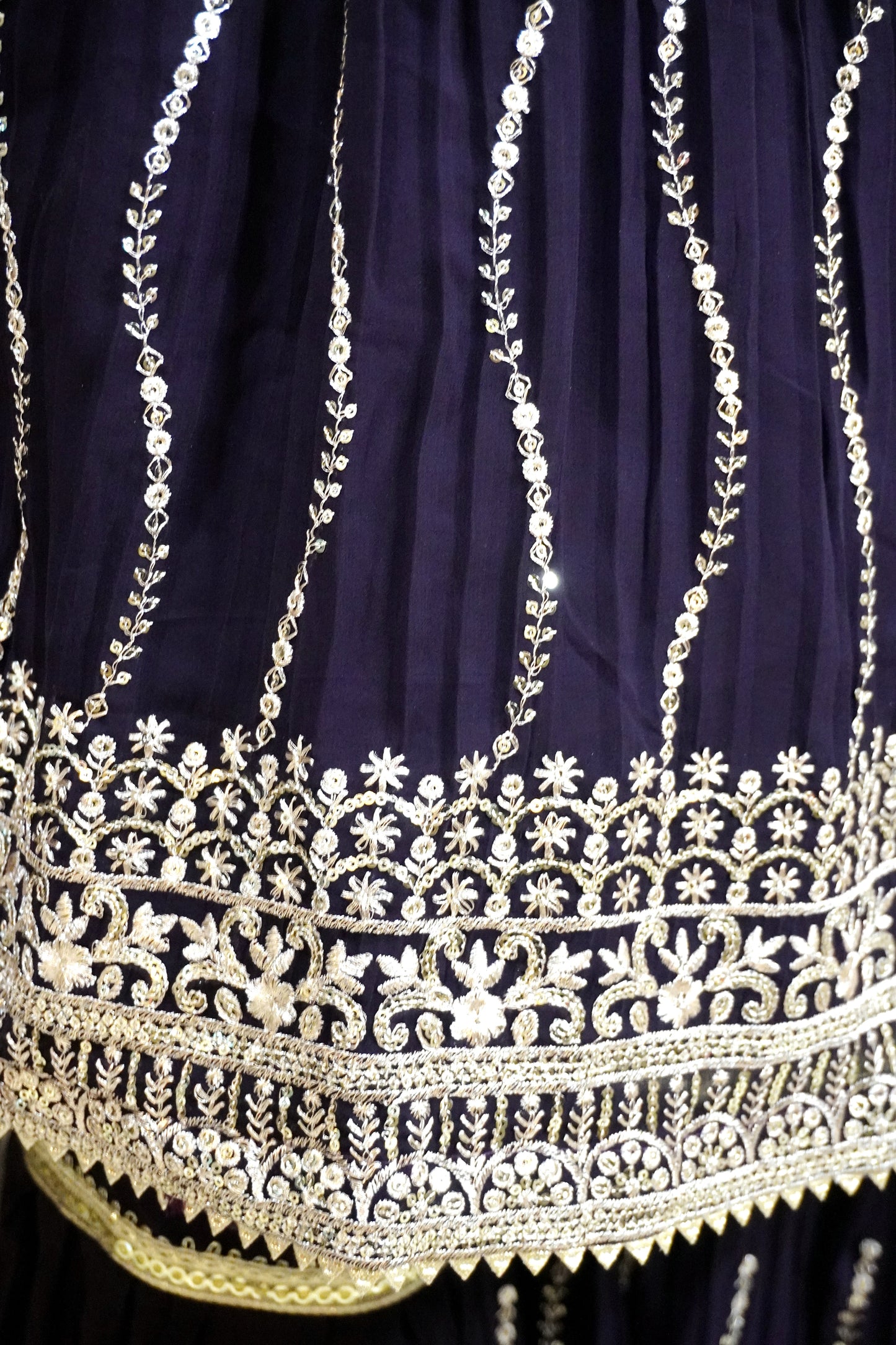 Wine Colour Sequence & Thread Work Kurta & Sharara With Dupatta (Dress have 4 inch of margin both side for alteration as per customer need)