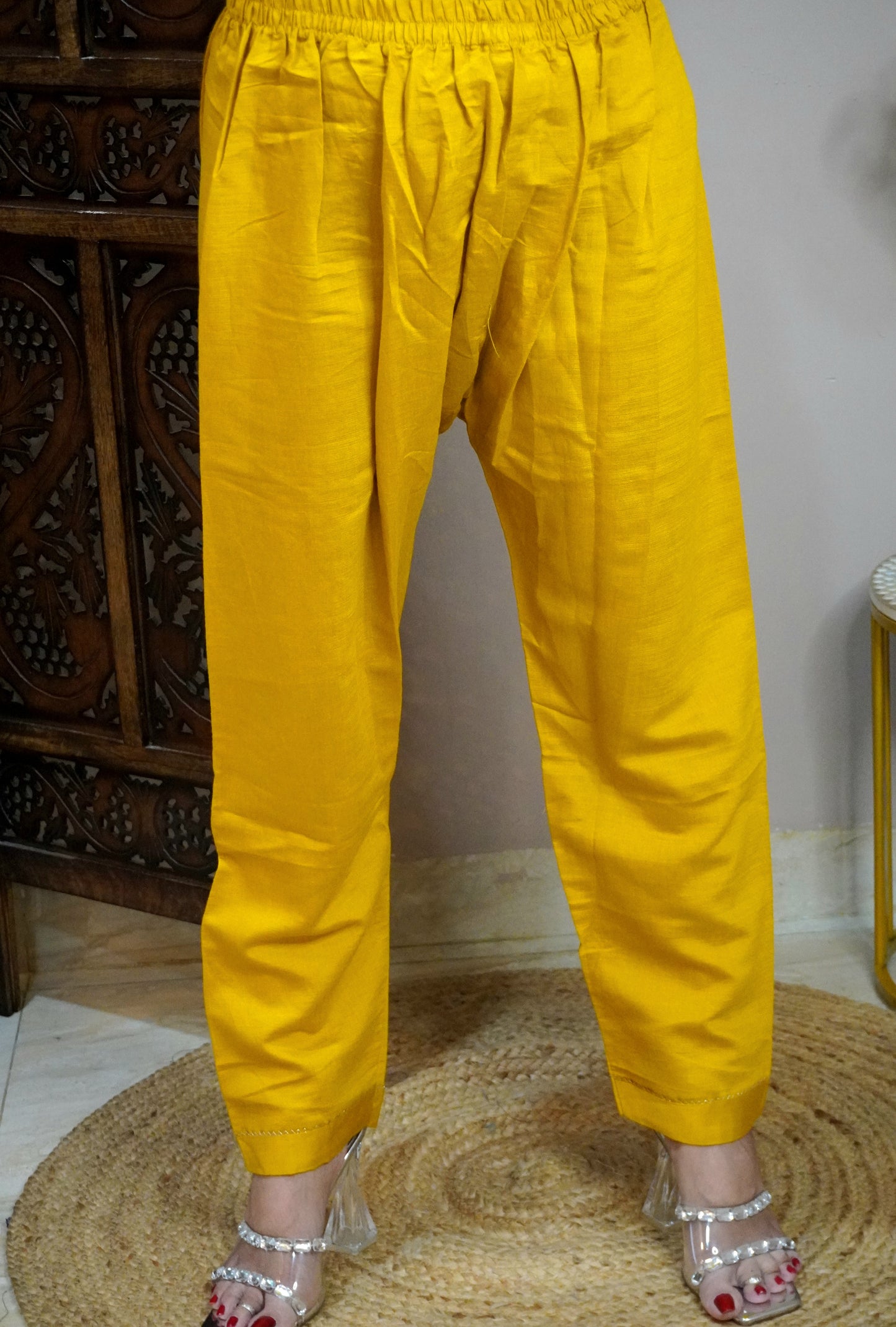 Mustard Yellow Colour Moti work Co-Ord set