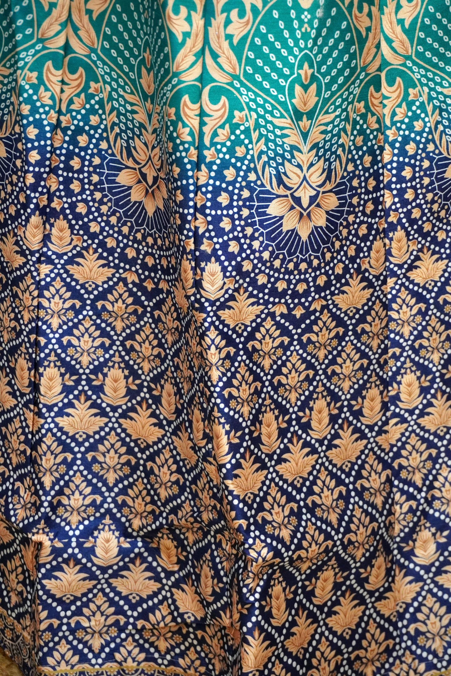 Peacock Colour Digital Print Free size Ready to Wear Designer Lehenga (Dress have 4 inch of margin both side for alteration as per customer need)