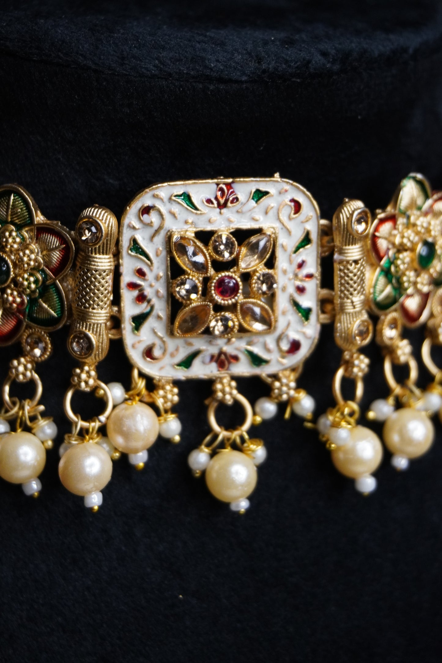 Gold Plated Choker Necklace with Earring
