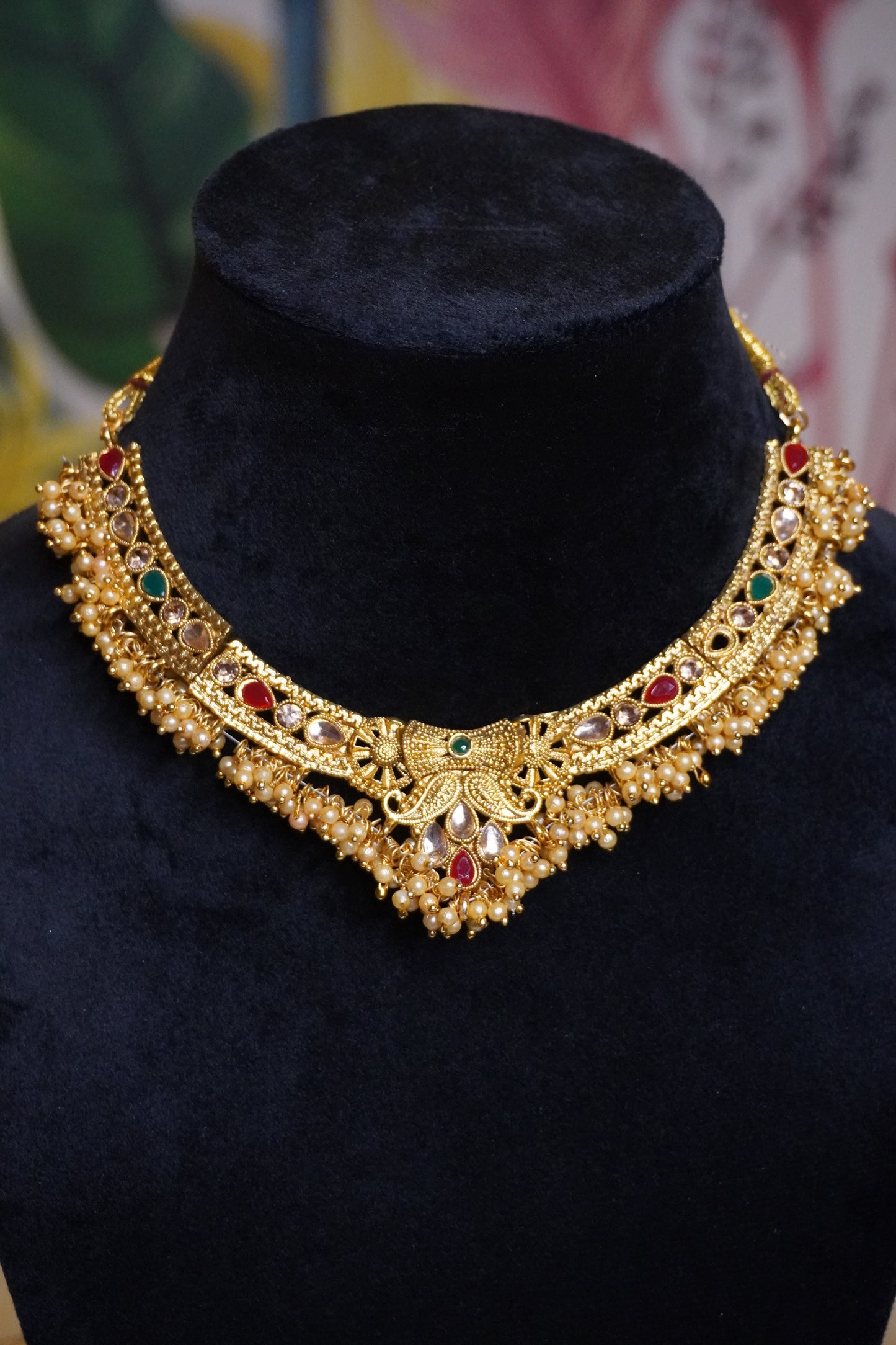 Gold Plated Necklace with Earring