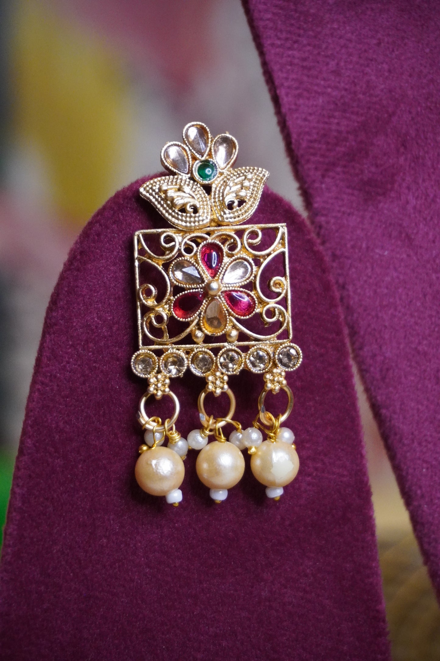 Gold Plated Choker Necklace with Earring