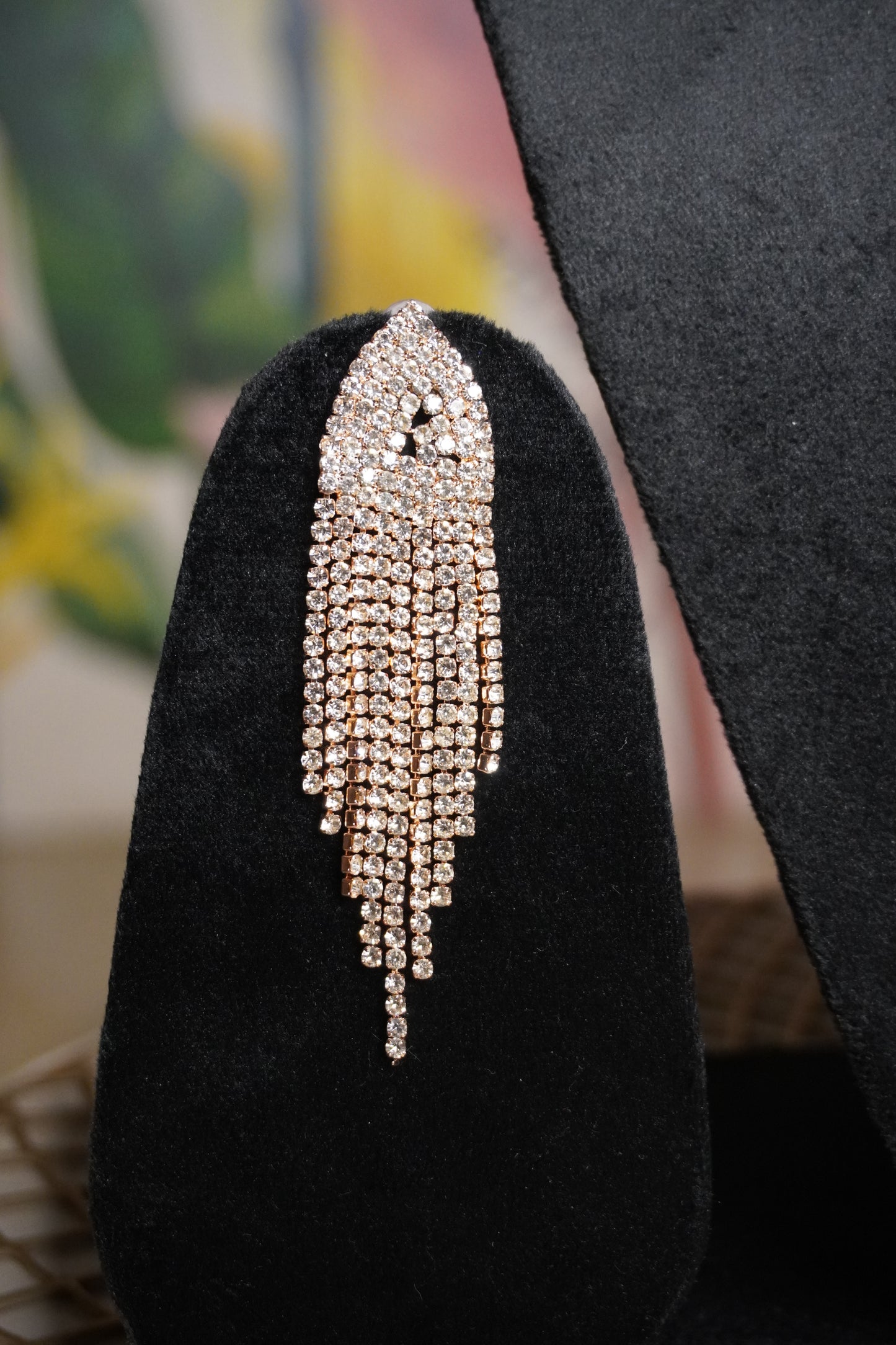 Rose Gold Colour Diamond work Necklace with Earring