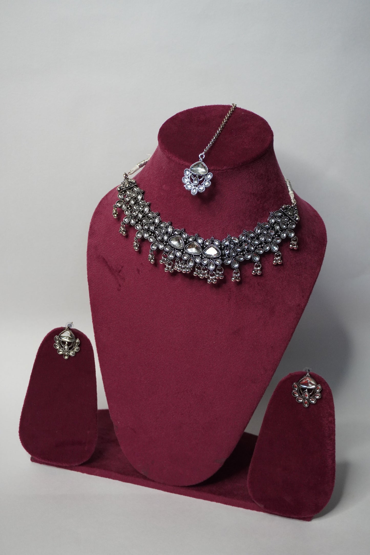 Oxidised Necklace with Earring