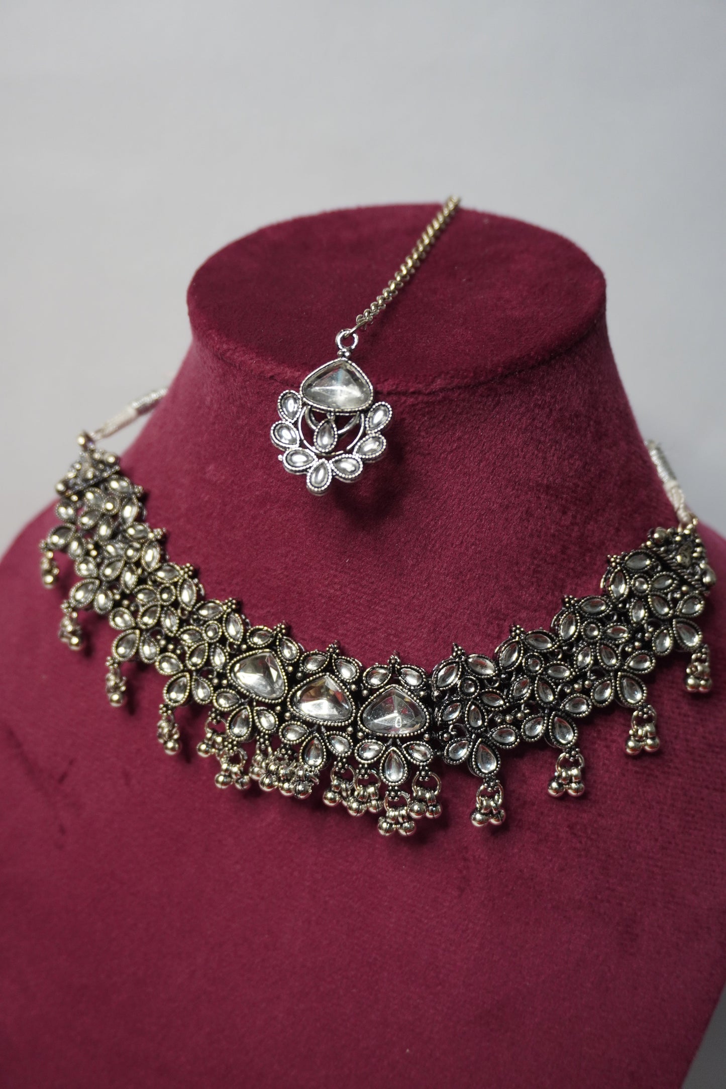 Oxidised Necklace with Earring