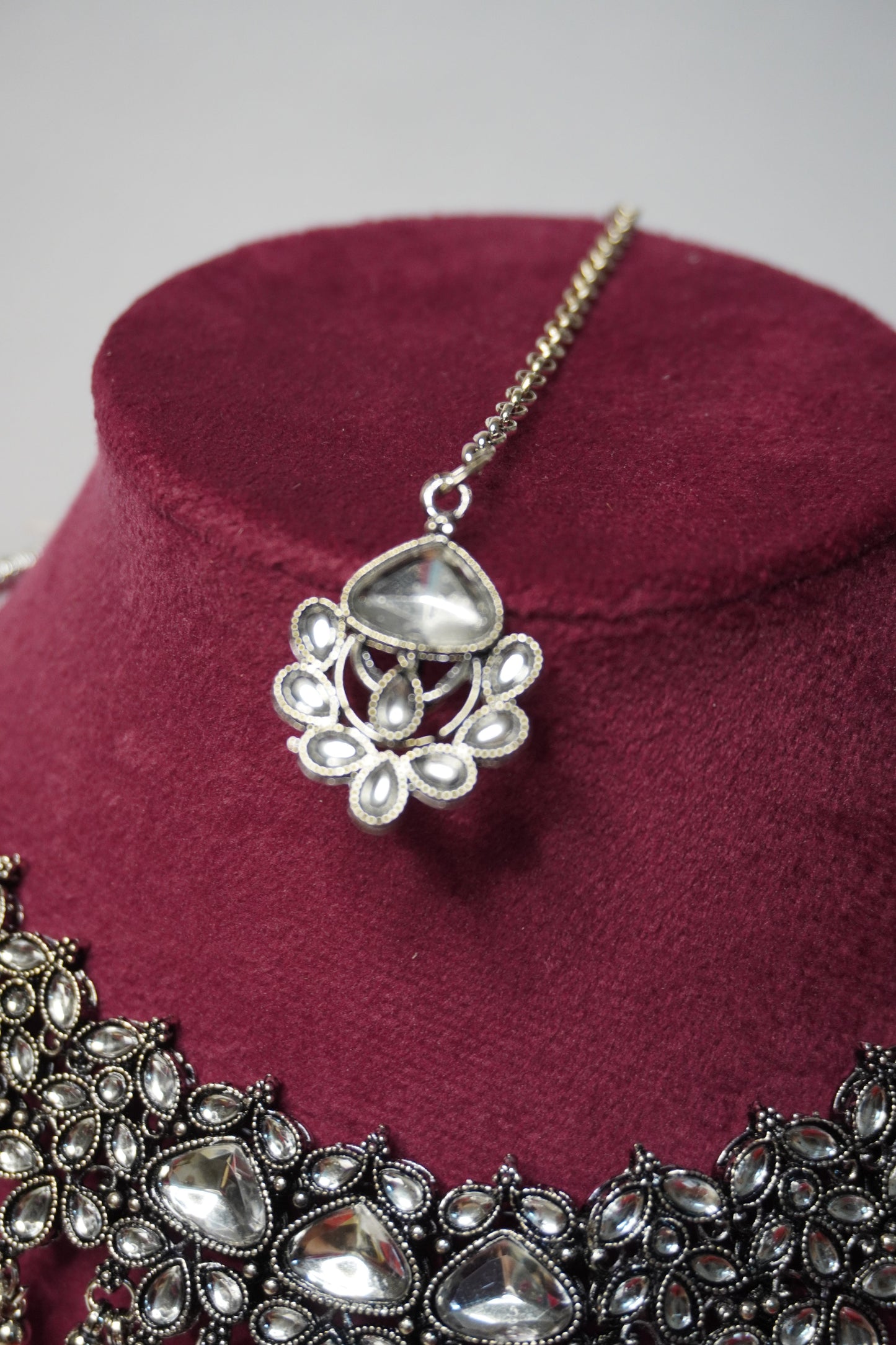 Oxidised Necklace with Earring