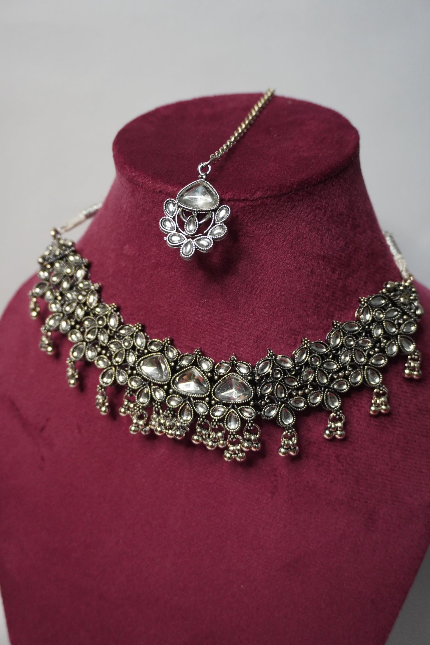 Oxidised Necklace with Earring