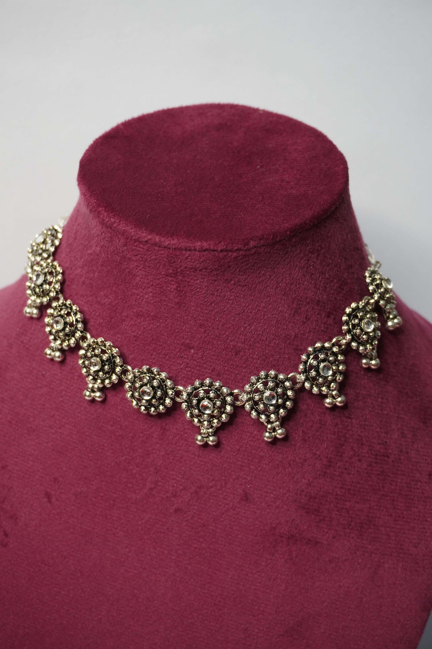Oxidised Necklace with Earring