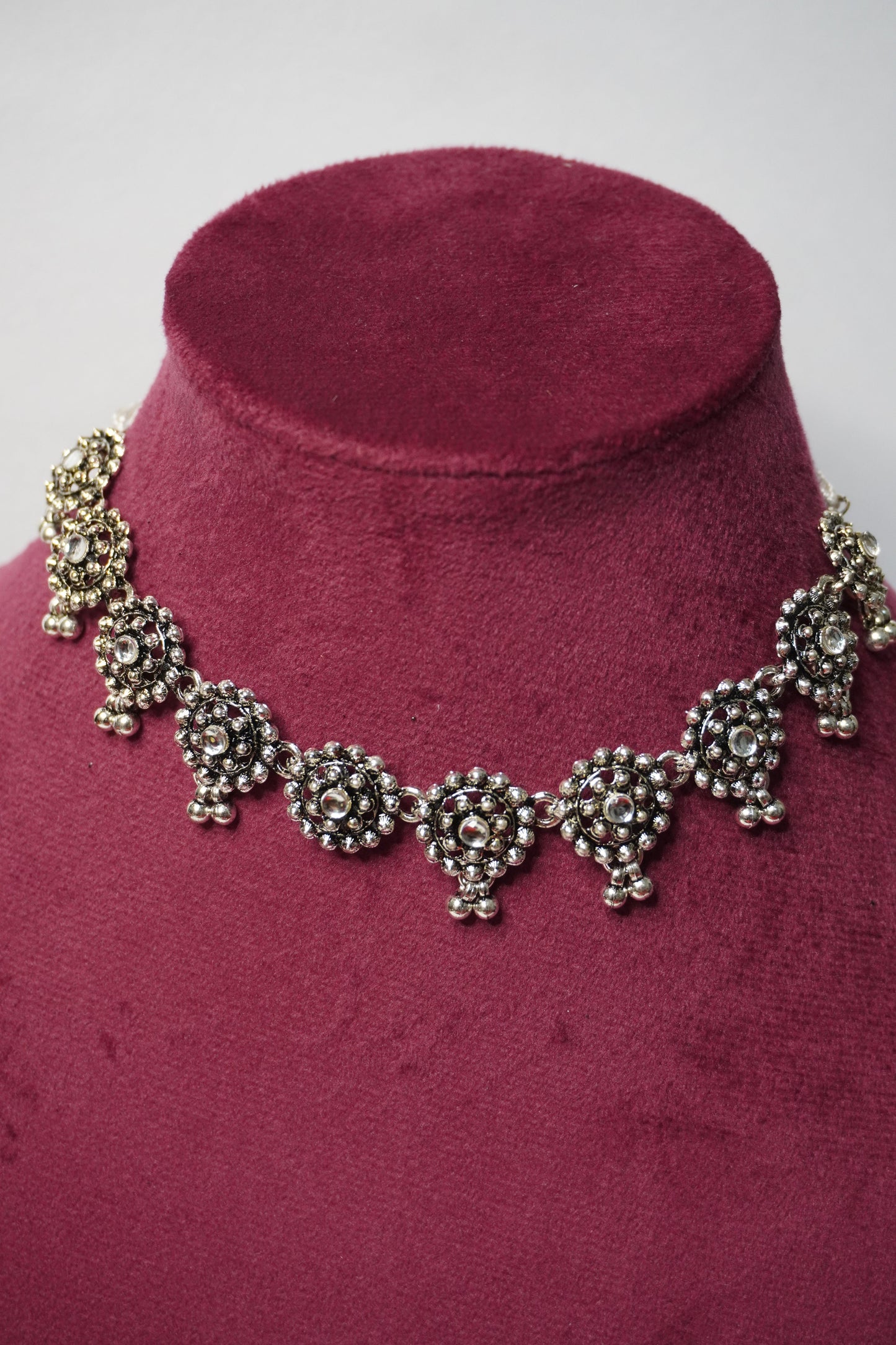 Oxidised Necklace with Earring