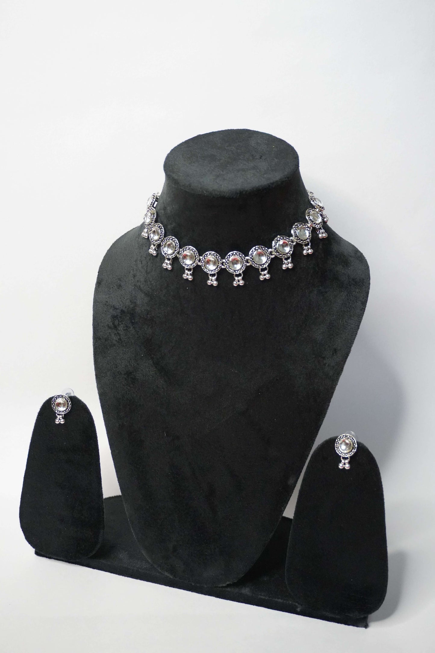 Oxidised Necklace with Earring
