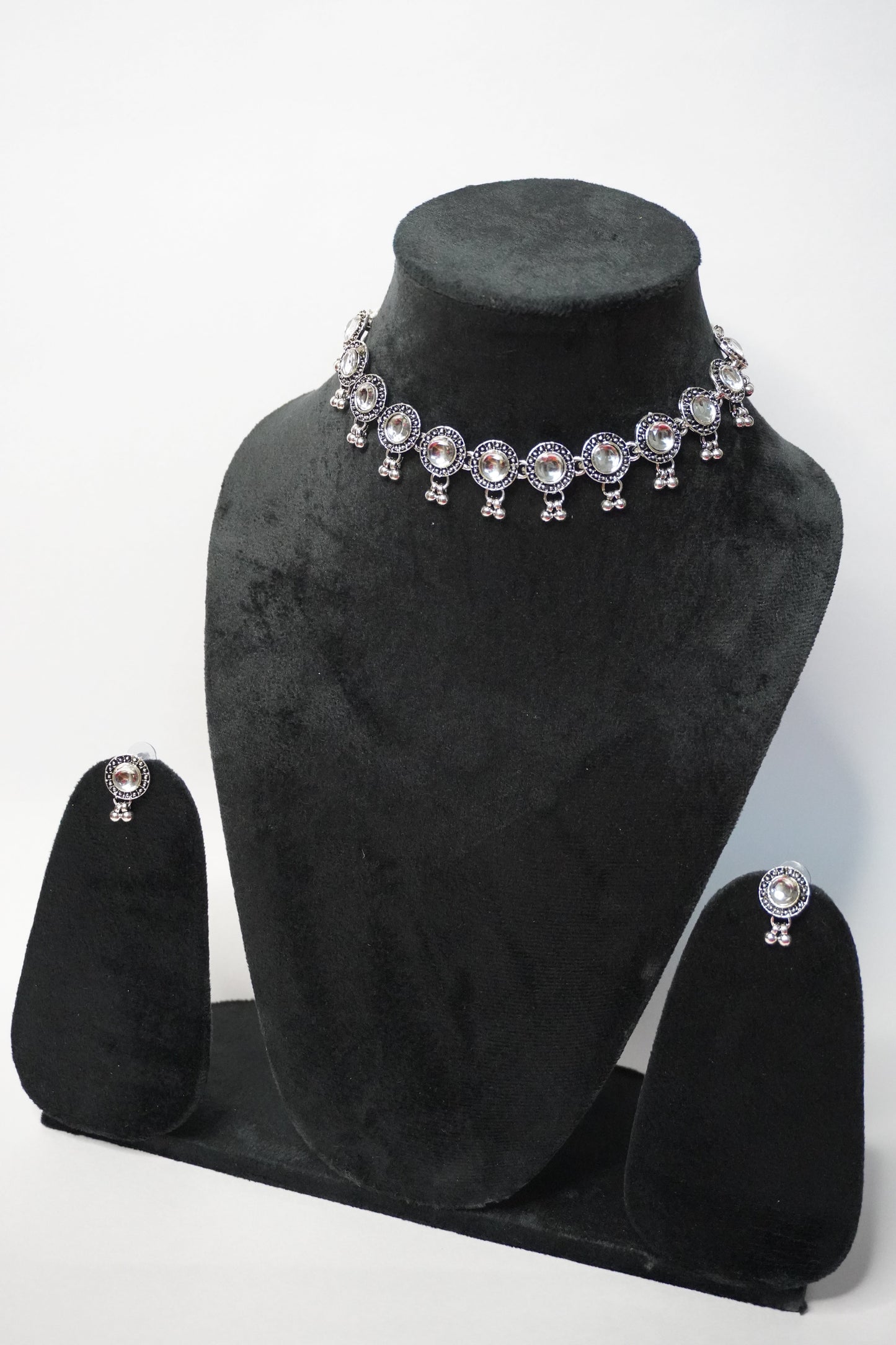 Oxidised Necklace with Earring