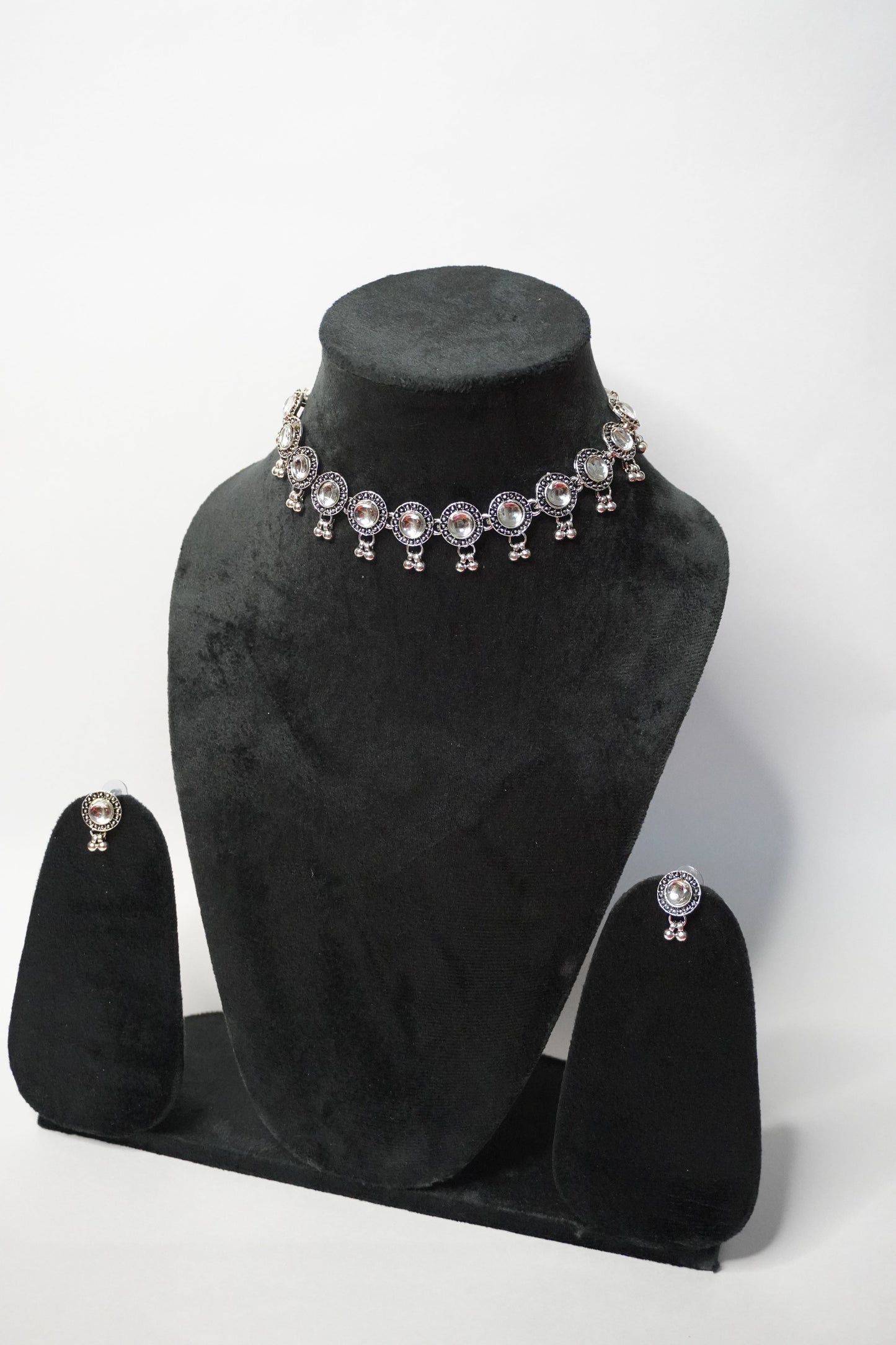 Oxidised Necklace with Earring