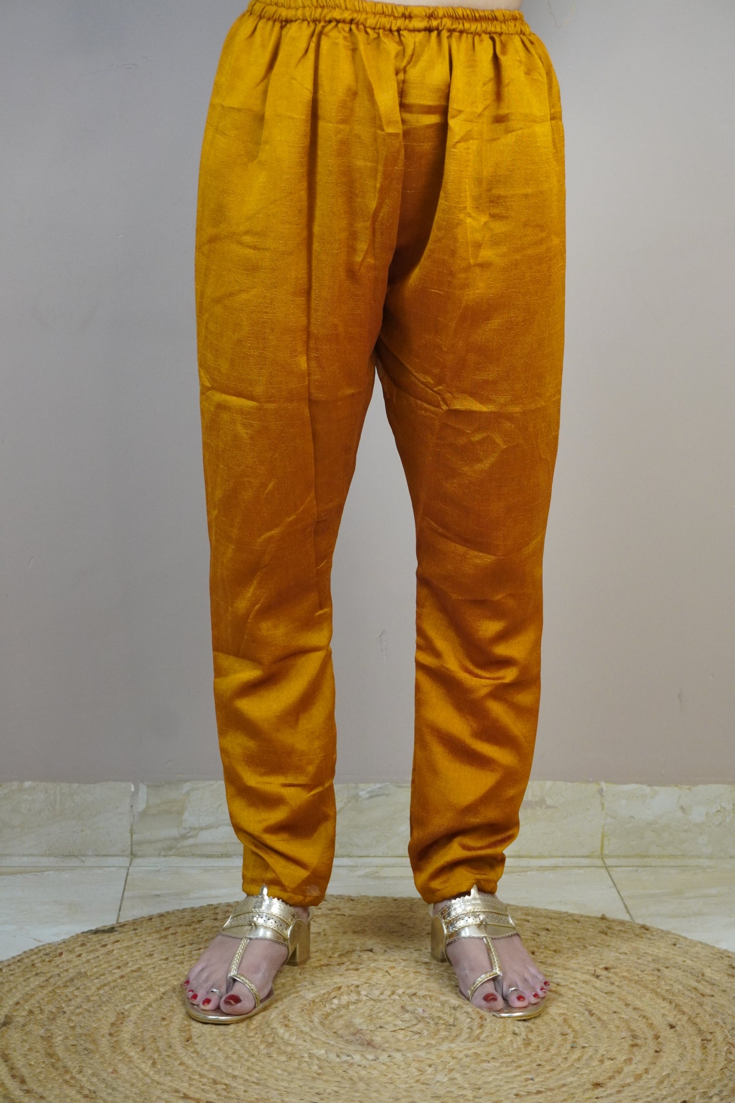 Mustard Colour Zari Work Straight Kurta Set with Pant & Dupatta