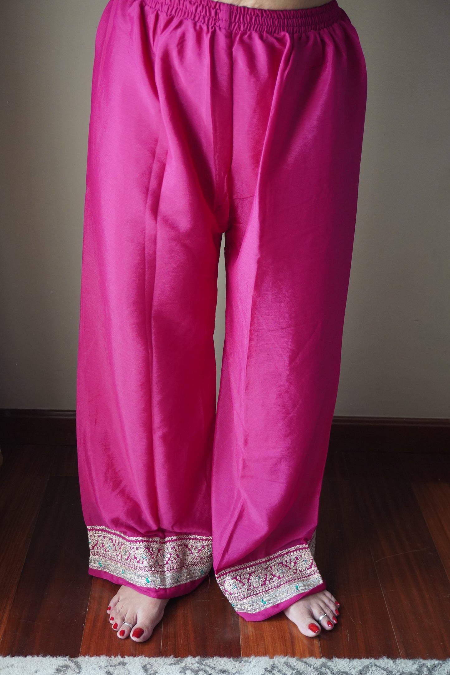 Magenta Colour Pakistani Kurta Set with Pant & Dupatta