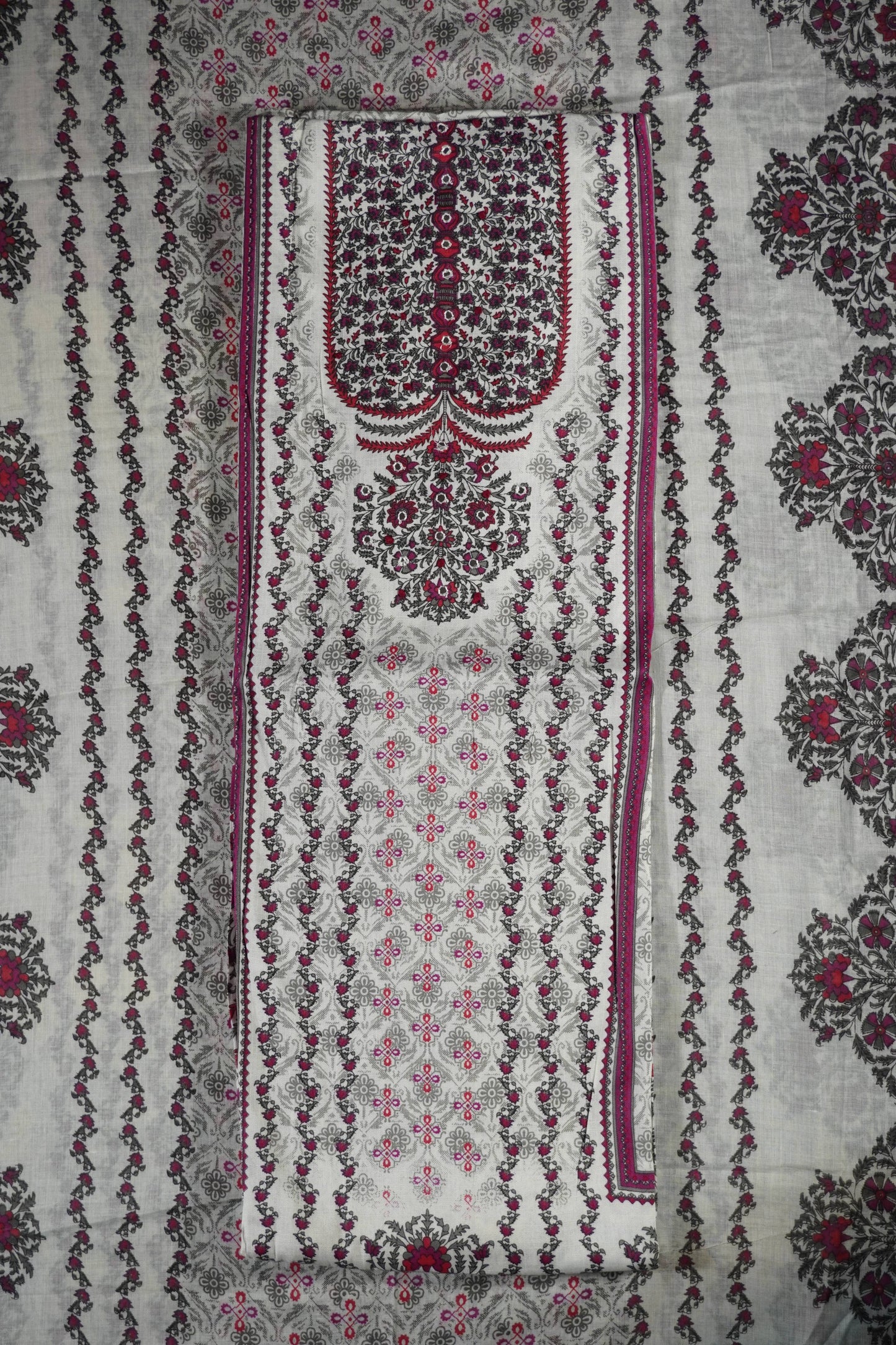 Printed cotton Suit Unstitched Suit Fabric with Pant & Dupatta