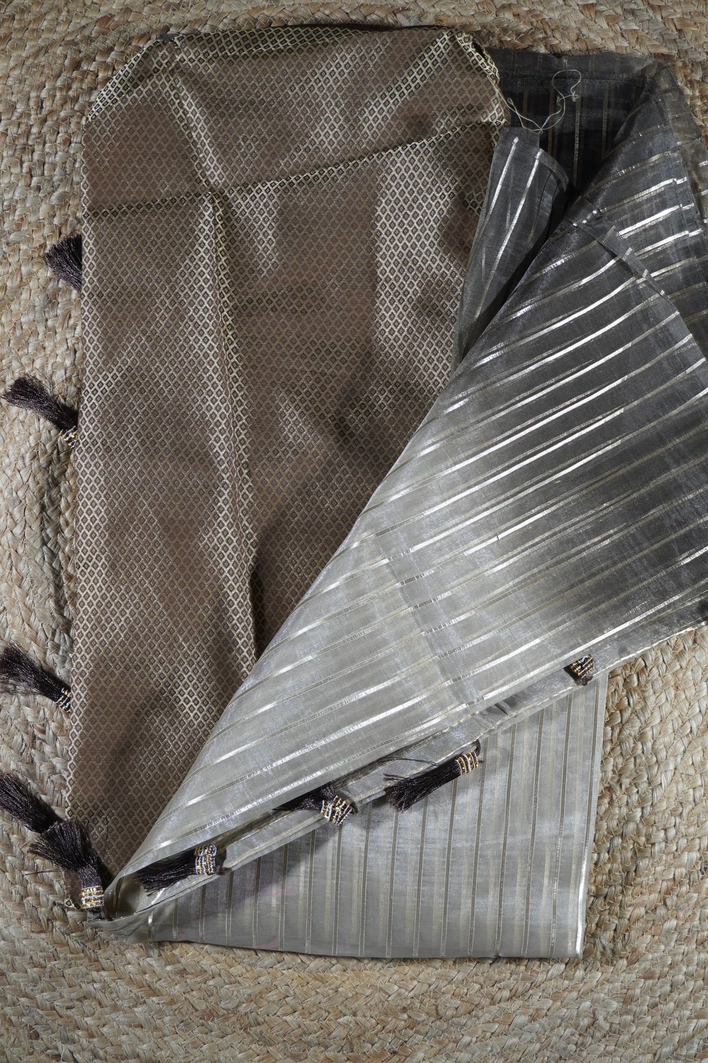 Brown Colour Organza Saree