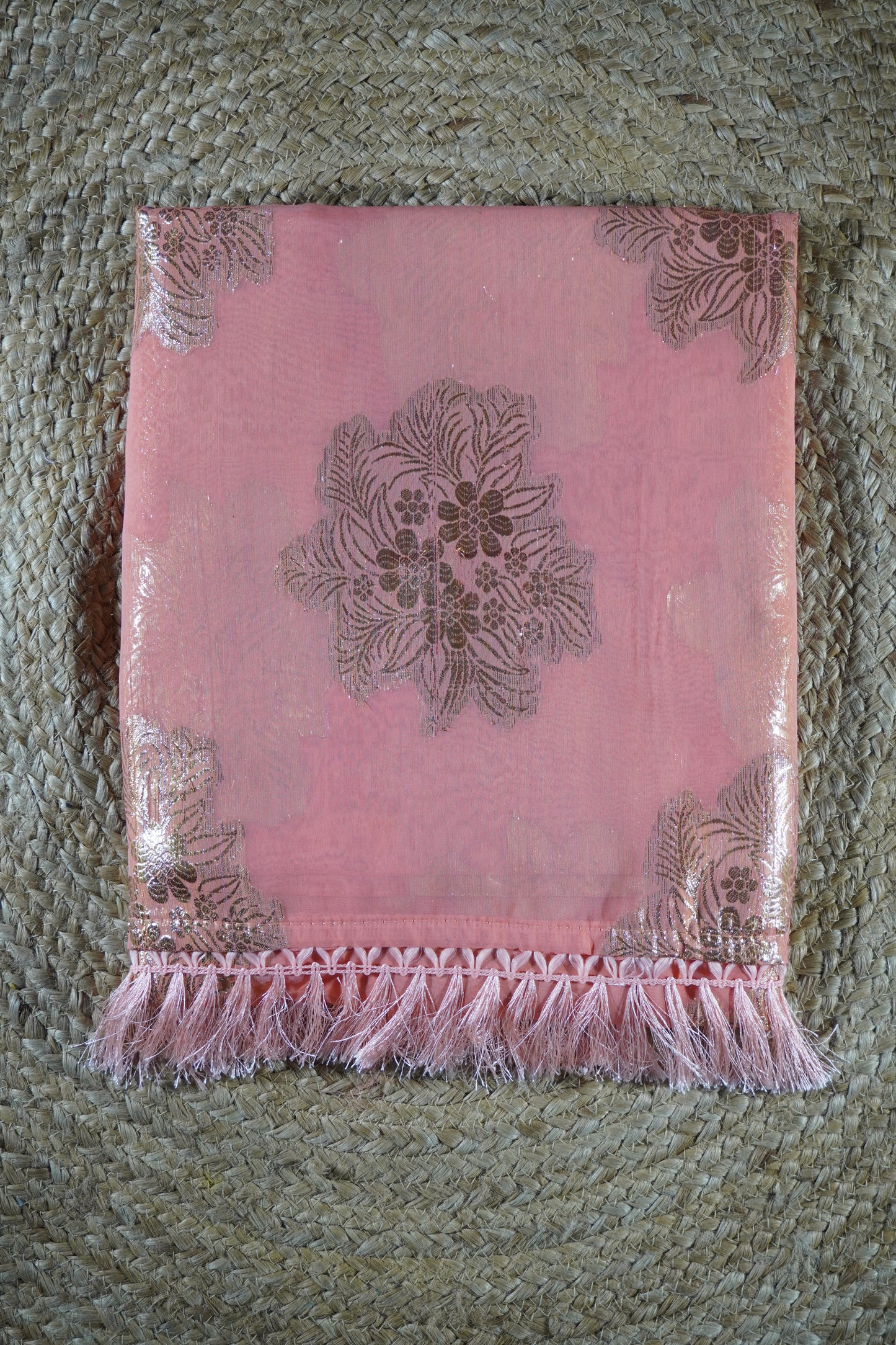 Peach colour Weaving work Saree