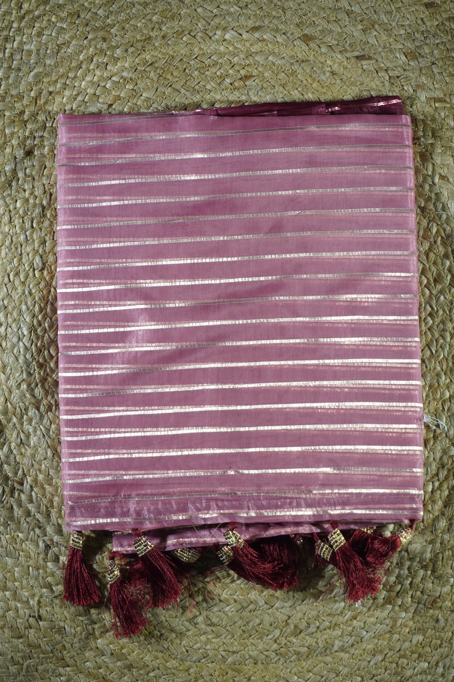 Coral Colour Organza Saree