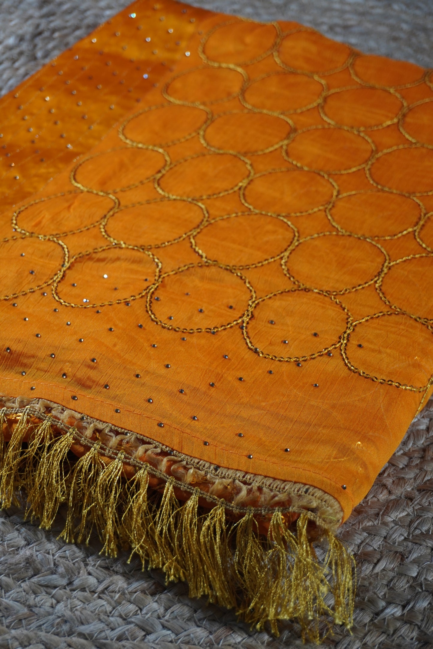Mustard Yellow Colour Saree with Sequence work
