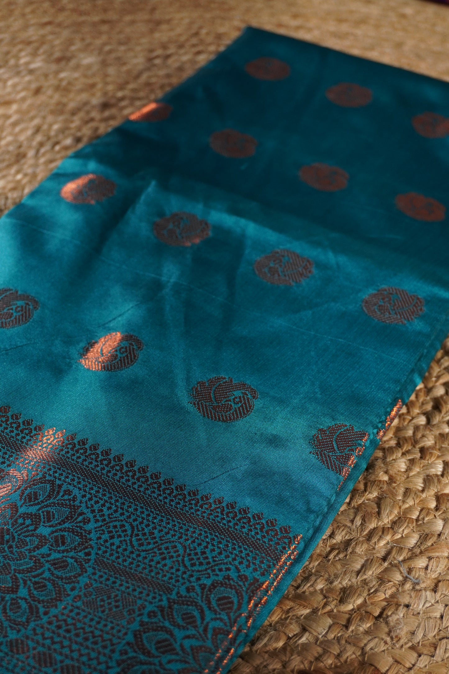 Sea blue colour silk Saree