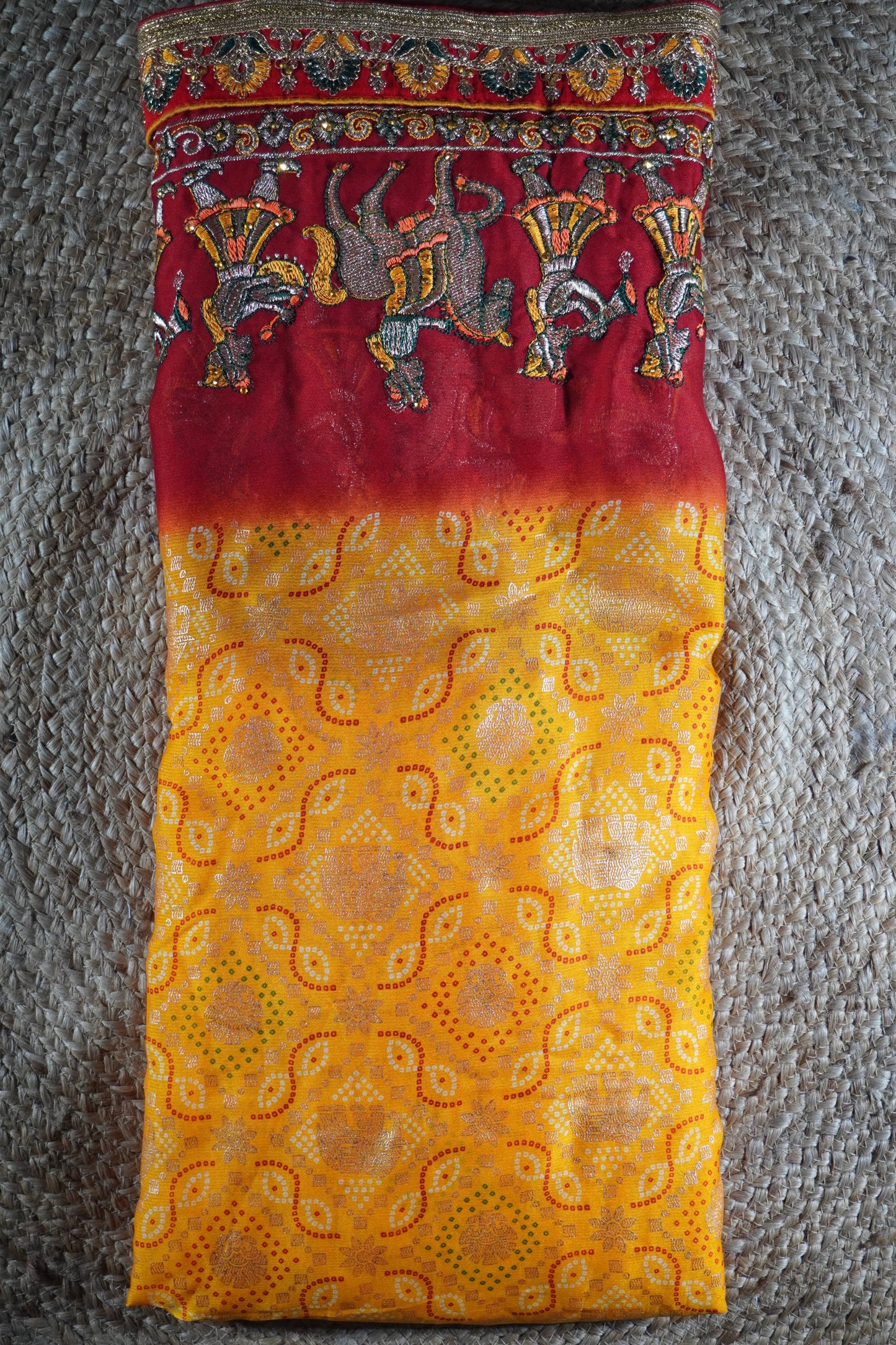 Shahi Joda bandhani Print georgette Saree