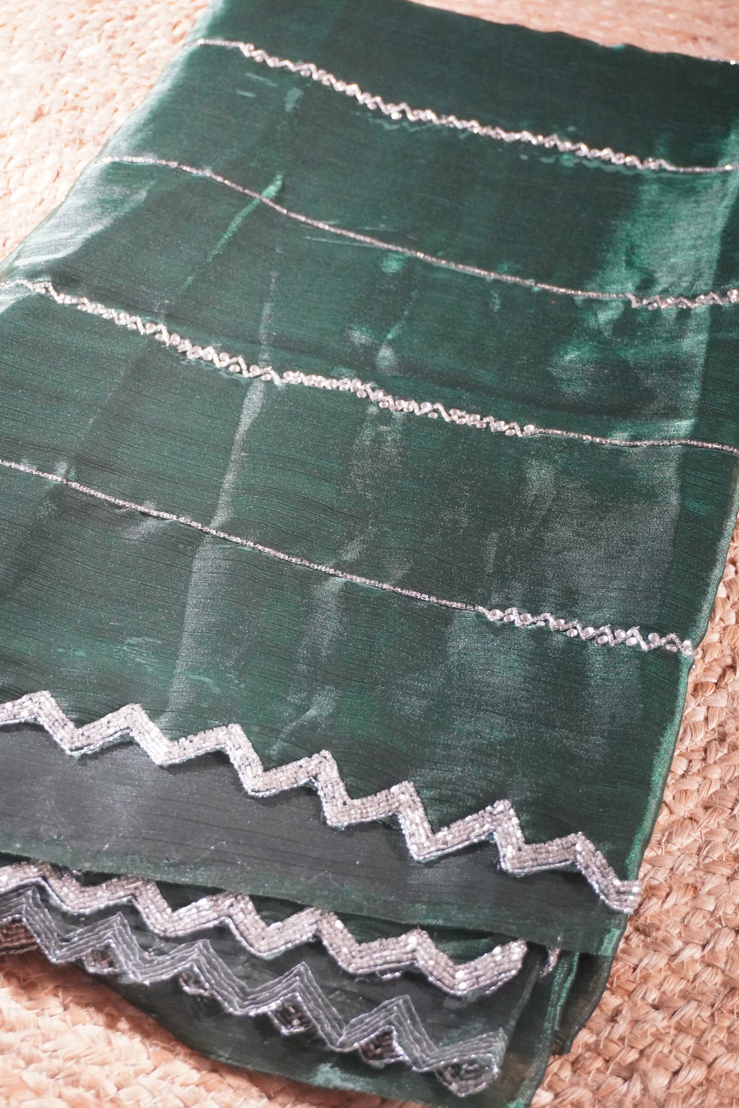 Dark green Jimmy choo Saree