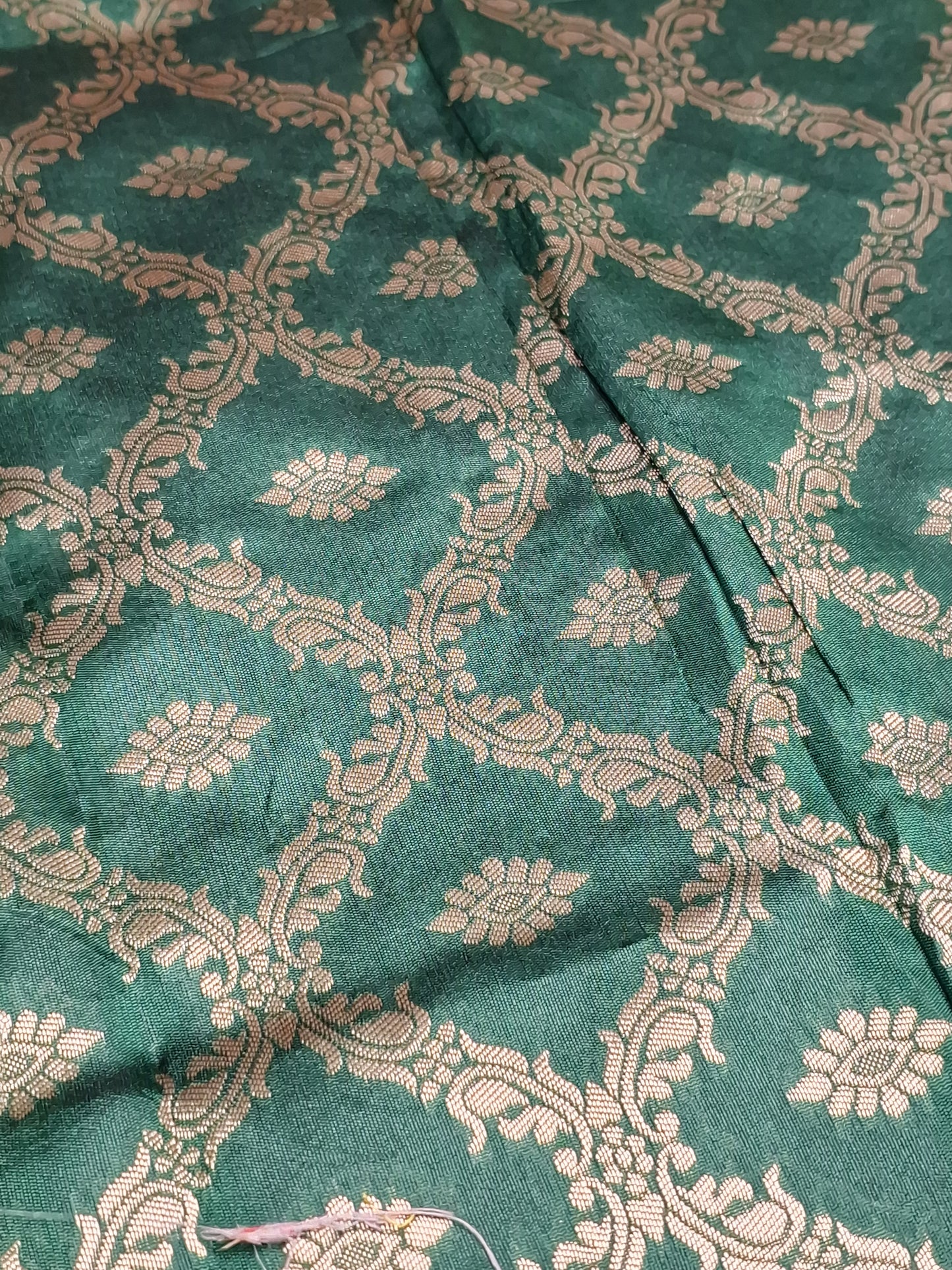 Light Green Colour Gota Work with Banarasi Dupatta Unstitched Suit Fabric