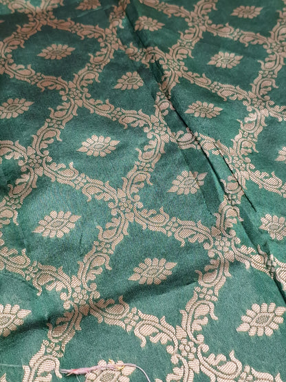 Light Green Colour Gota Work with Banarasi Dupatta Unstitched Suit Fabric