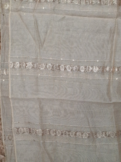 Golden Colour Gota & Thread Work Unstitched Suit Banarasi Fabric with Dupatta