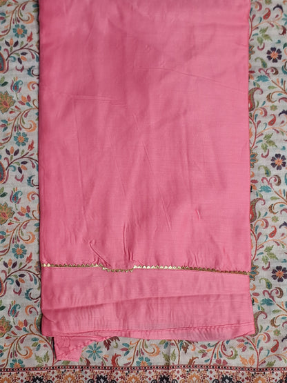 Coral Pink Colour Digital print Unstitched Suit Fabric with Dupatta