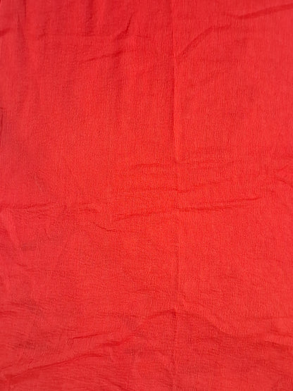Red Colour Unstitched Suit Cotton Fabric with Dupatta