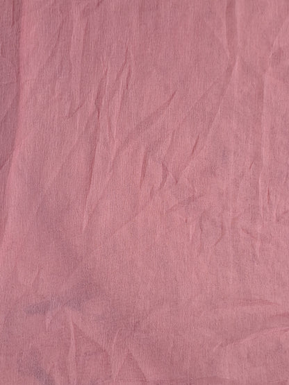 Coral Pink Colour Printed & Thread work Unstitched Suit Cotton Fabric with Dupatta