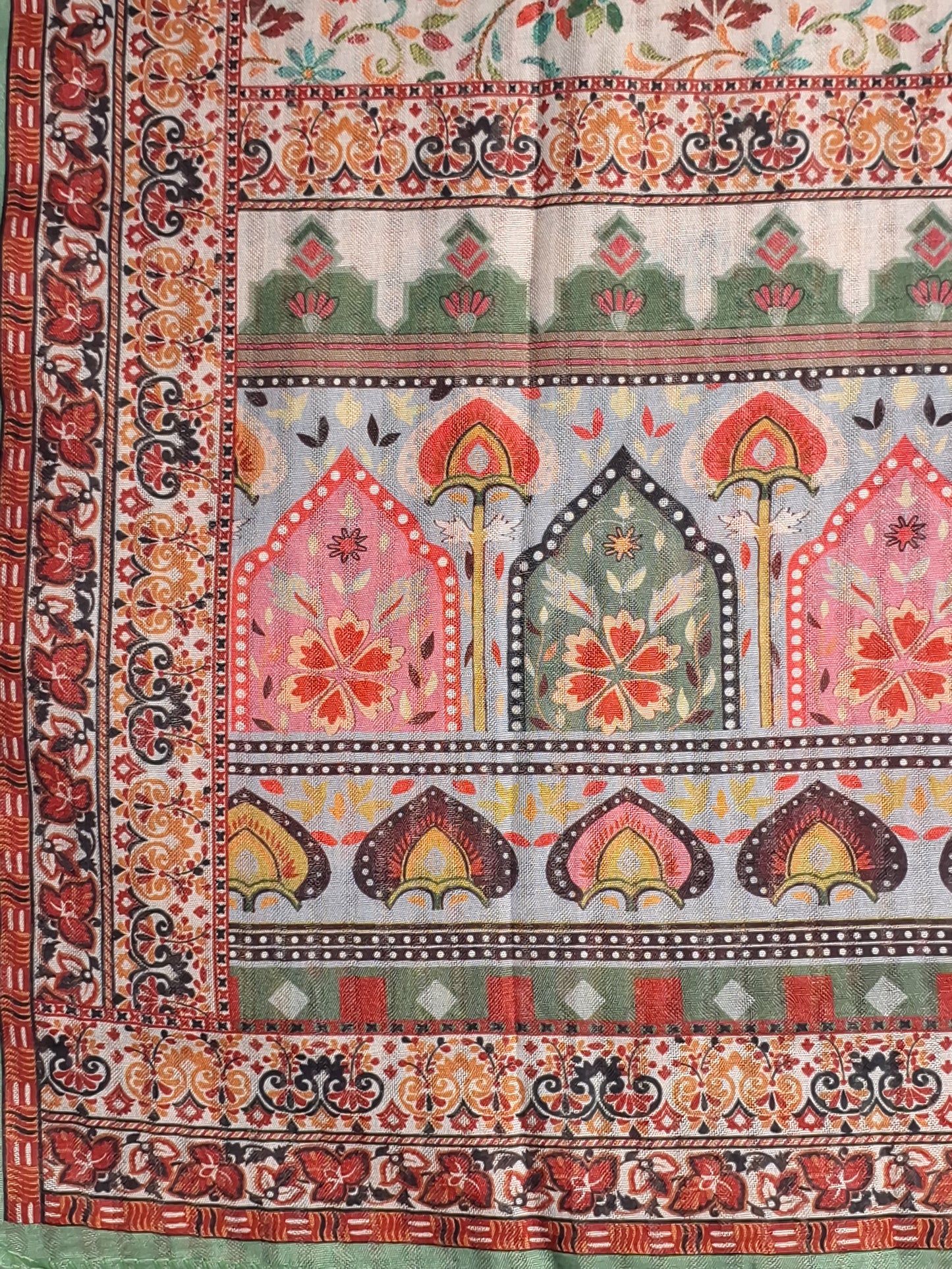 Green Colour Digital print Unstitched Suit Fabric with Dupatta