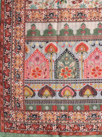 Green Colour Digital print Unstitched Suit Fabric with Dupatta