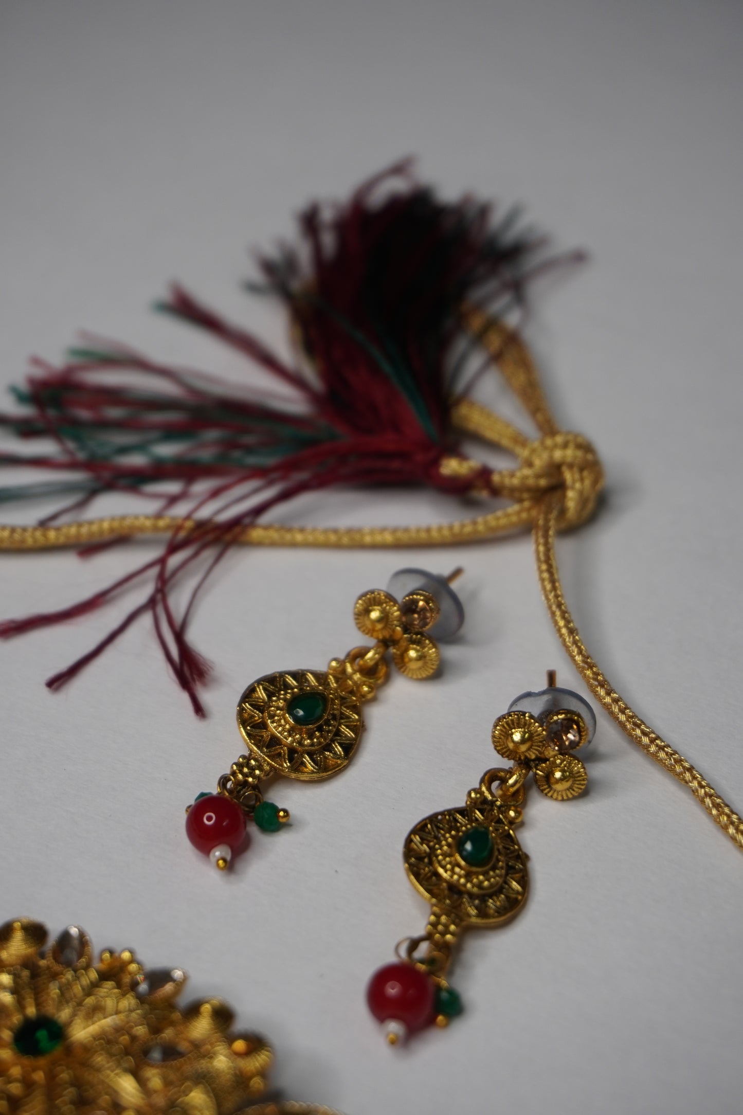Gold Plated Choker Necklace with Earring