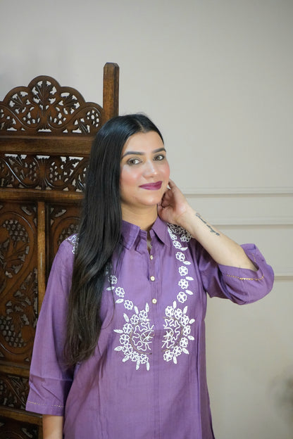 Lavender colour Colour Moti work Co-Ord set